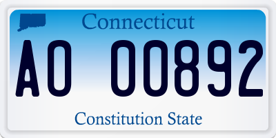 CT license plate AO00892