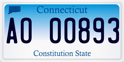 CT license plate AO00893