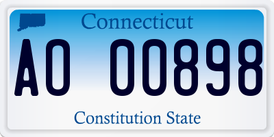 CT license plate AO00898