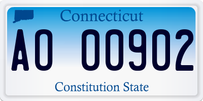 CT license plate AO00902