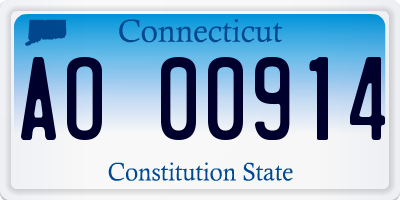 CT license plate AO00914