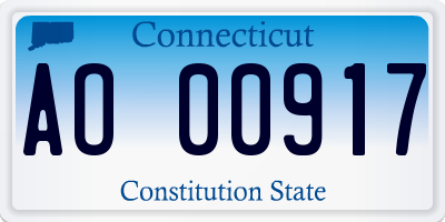 CT license plate AO00917