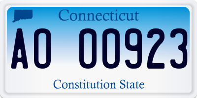 CT license plate AO00923