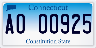 CT license plate AO00925