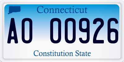 CT license plate AO00926