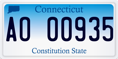 CT license plate AO00935