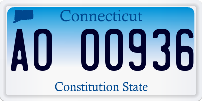 CT license plate AO00936