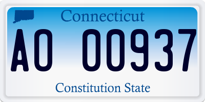 CT license plate AO00937