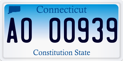 CT license plate AO00939