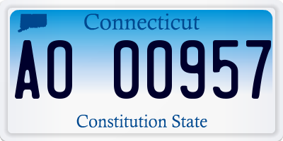 CT license plate AO00957