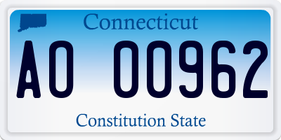 CT license plate AO00962