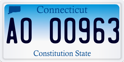 CT license plate AO00963