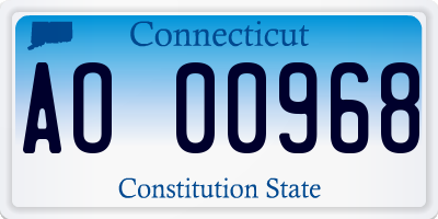 CT license plate AO00968