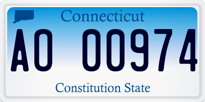 CT license plate AO00974