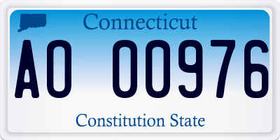 CT license plate AO00976
