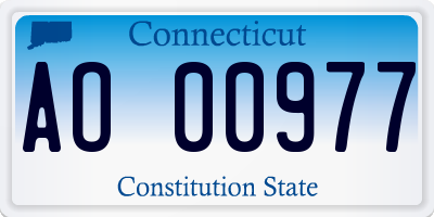 CT license plate AO00977