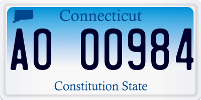 CT license plate AO00984