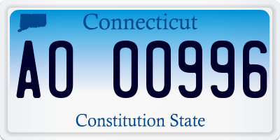 CT license plate AO00996