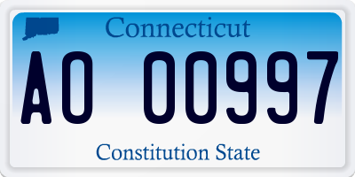 CT license plate AO00997