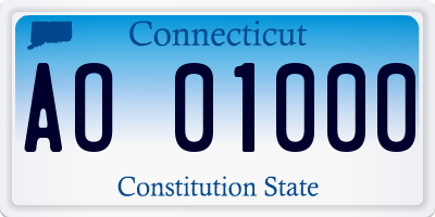 CT license plate AO01000