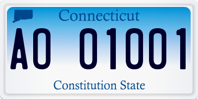 CT license plate AO01001