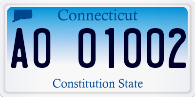CT license plate AO01002