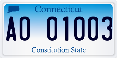 CT license plate AO01003
