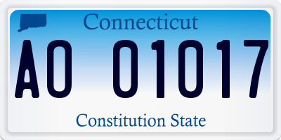 CT license plate AO01017