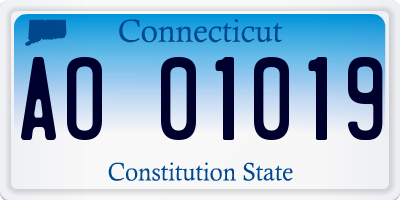 CT license plate AO01019