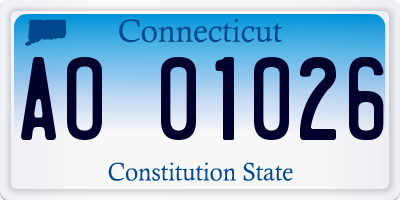 CT license plate AO01026