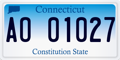 CT license plate AO01027