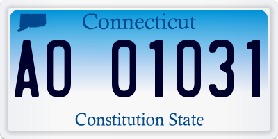 CT license plate AO01031