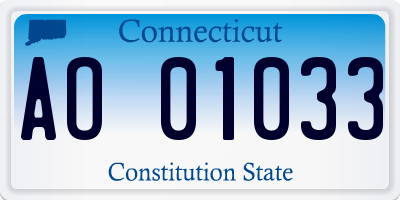 CT license plate AO01033