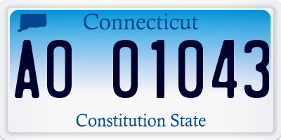 CT license plate AO01043