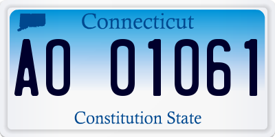CT license plate AO01061