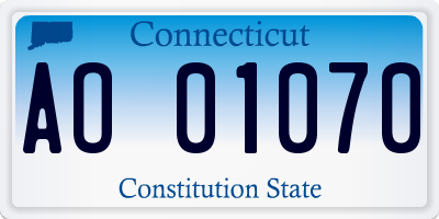 CT license plate AO01070
