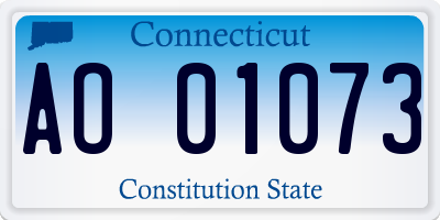 CT license plate AO01073