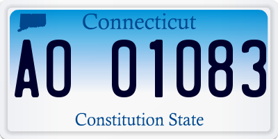 CT license plate AO01083