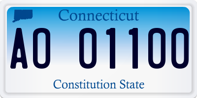 CT license plate AO01100