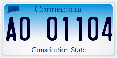 CT license plate AO01104