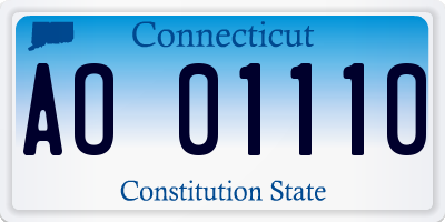 CT license plate AO01110