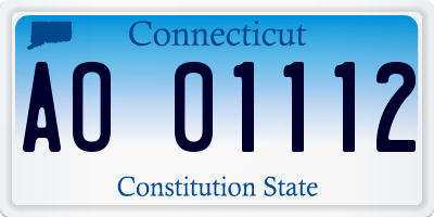 CT license plate AO01112