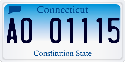 CT license plate AO01115