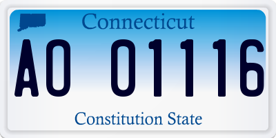CT license plate AO01116