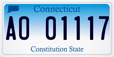 CT license plate AO01117