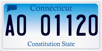 CT license plate AO01120