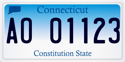 CT license plate AO01123