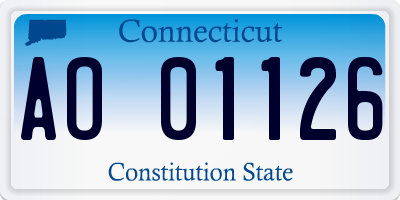 CT license plate AO01126