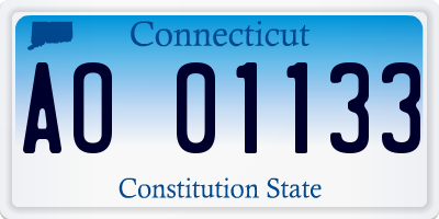CT license plate AO01133