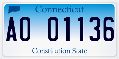 CT license plate AO01136